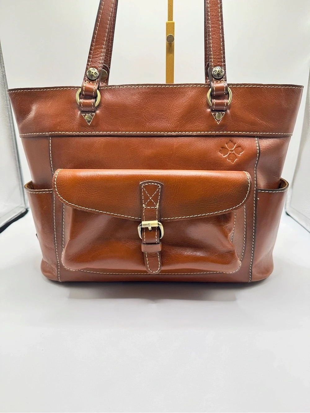 Patricia Nash Bolsena Tote Brown Leather Tote Bag